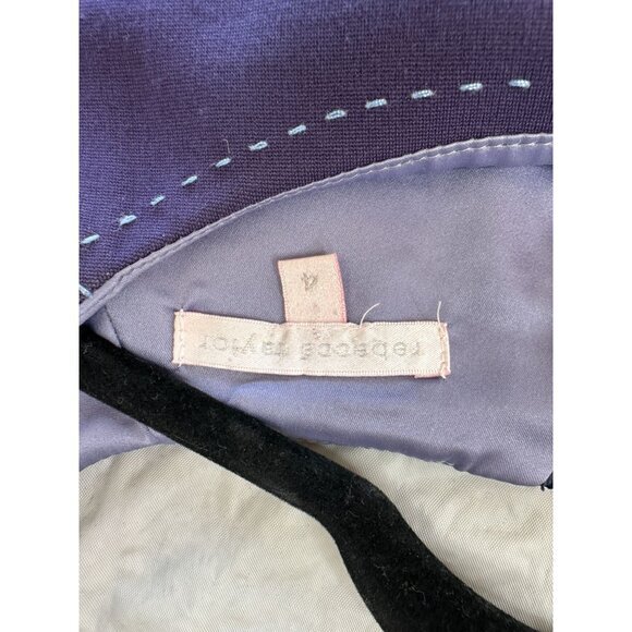 Rebecca Taylor Womens Purple Dress 4 sleeveless aline rayon pockets zipper - Picture 5 of 7